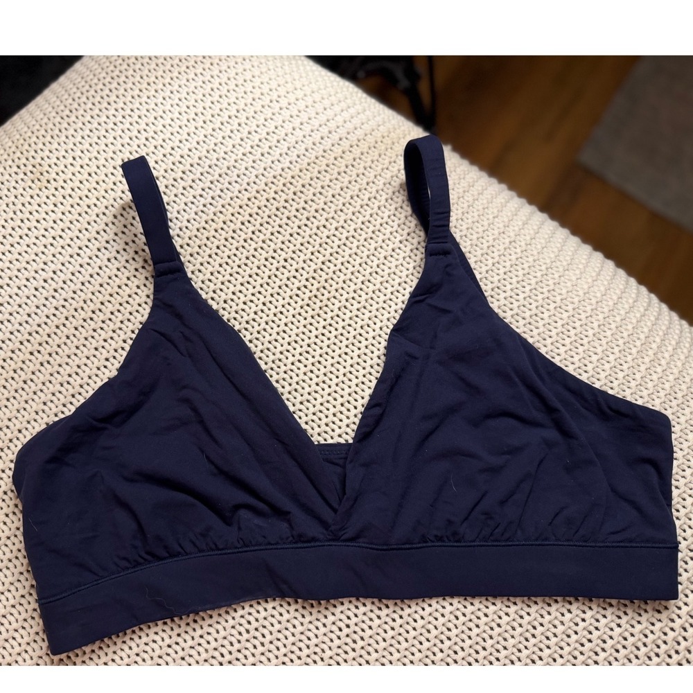 Skims Fits Everybody Triangle Bralette Navy Blue Size 3X Fits Like 1X